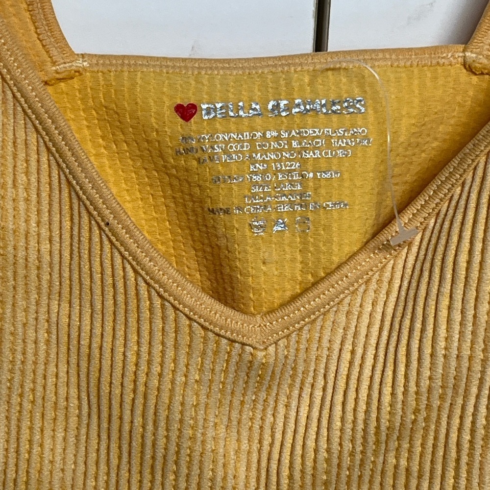 Yellow Ribbed Tank Top - Picture 3 of 8